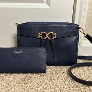 Navy Kate Spade Crossbody and Wallet Bundle